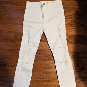 Hollister white highrise skinny jeans